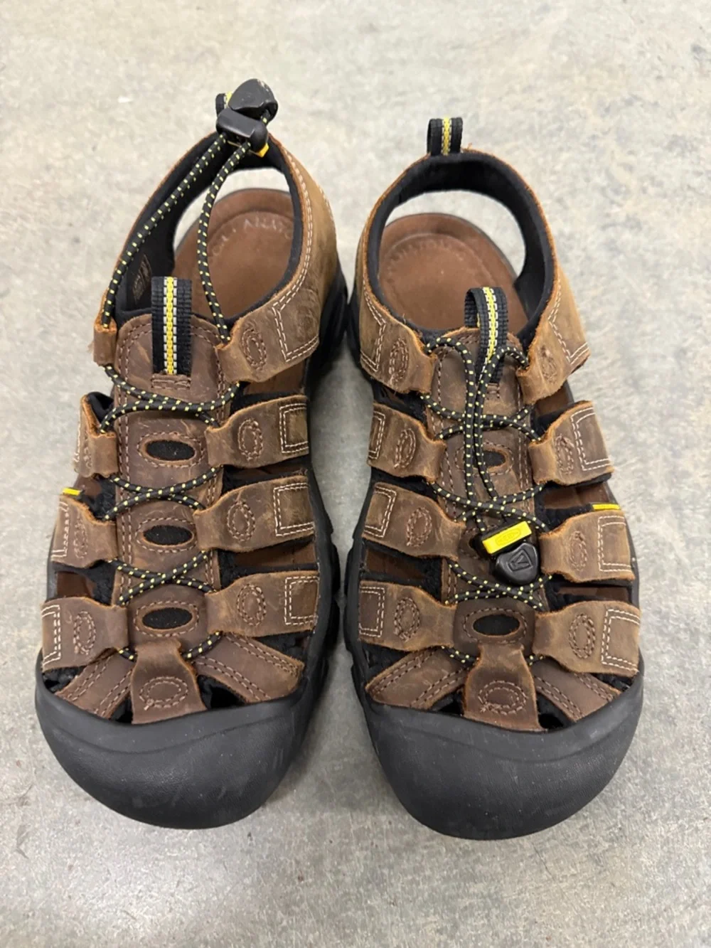 KEEN Brown & Black Men's Closed-Toe Leather Hiking Sandals